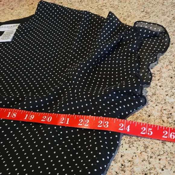 VTG Sag Harbor 2 pc Dress Midnight Blue White Polka Dots Layered Skirt size 2X - Picture 15 of 16